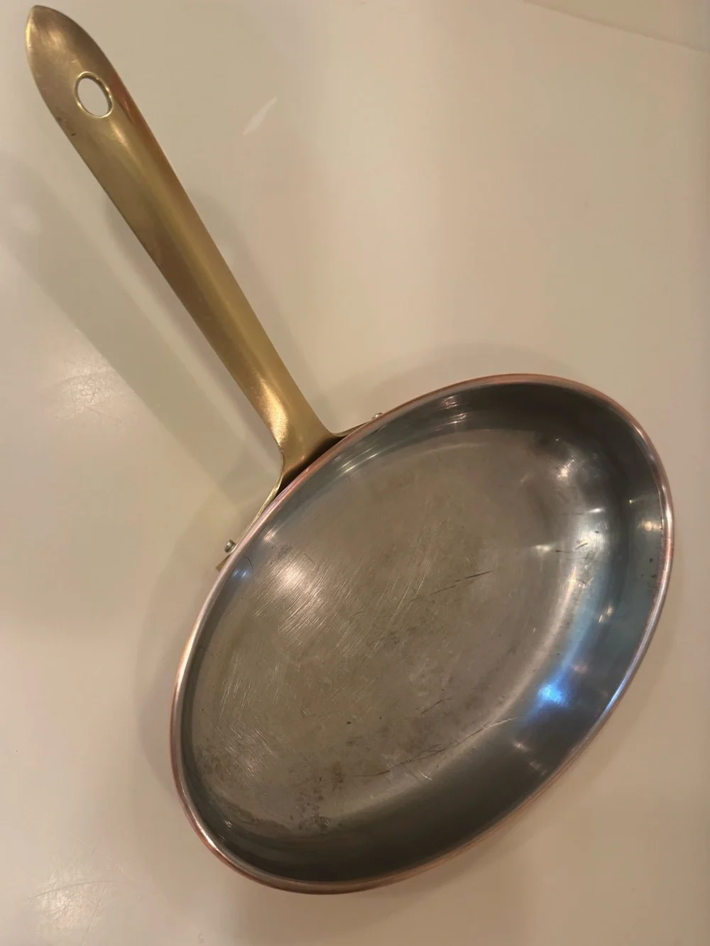 Tagus Vintage Copper 8” x 5” Skillet With Brass Handle Made In Portugal - Picture 3 of 13